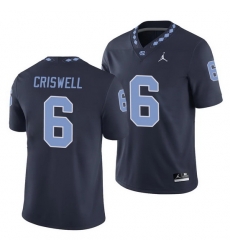 North Carolina Tar Heels Jacolby Criswell Navy College Football Men'S Jersey North Carolina Tar Heels Jacolby Criswell Navy College Football Men'S Jersey