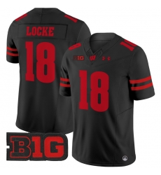 Men Youth Wisconsin Badgers 18 Braedyn Locke Black 2024 Vapor Limited Jersey All Stitched