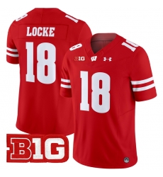 Men Youth Wisconsin Badgers 18 Braedyn Locke Red 2024 Vapor Limited Jersey All Stitched