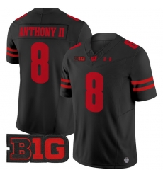 Men Youth Wisconsin Badgers 8 Vinny Anthony II Black 2024 Vapor Limited Jersey All Stitched