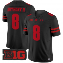 Men Youth Wisconsin Badgers 8 Vinny Anthony II Black 2024 Vapor Limited Jersey All Stitched