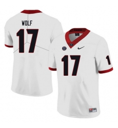 Men #17 Eli Wolf Georgia Bulldogs College Football Jerseys white Men #17 Eli Wolf Georgia Bulldogs College Football Jerseys white