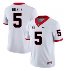 Men #5 Raylen Wilson Georgia Bulldogs College Football Jerseys Stitched-White Men #5 Raylen Wilson Georgia Bulldogs College Football Jerseys Stitched-White