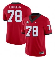 Men #78 Chad Lindberg Georgia Bulldogs College Football Jerseys Stitched-Red Men #78 Chad Lindberg Georgia Bulldogs College Football Jerseys Stitched-Red
