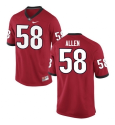 Men Georgia Bulldogs #58 Pat Allen College Football Jerseys-Red Men Georgia Bulldogs #58 Pat Allen College Football Jerseys-Red