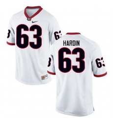 Men Georgia Bulldogs #63 Sage Hardin College Football Jerseys-White Men Georgia Bulldogs #63 Sage Hardin College Football Jerseys-White