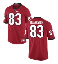 Men Georgia Bulldogs #83 Jeb Blazevich College Football Jerseys-Red Men Georgia Bulldogs #83 Jeb Blazevich College Football Jerseys-Red