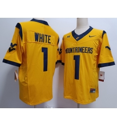 West Virginia Mountaineers #1 Jahiem White Gold Jersey West Virginia Mountaineers #1 Jahiem White Gold Jersey