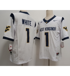 West Virginia Mountaineers #1 Jahiem White White West Virginia Mountaineers #1 Jahiem White White