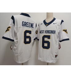 Men West Virginia Mountaineers Garrett Greene #6 F U S E White Stitched Jersey Men West Virginia Mountaineers Garrett Greene #6 F U S E White Stitched Jersey