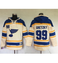 Blues #99 Wayne Gretzky Cream Sawyer Hooded Sweatshirt Stitched NHL Jersey Blues #99 Wayne Gretzky Cream Sawyer Hooded Sweatshirt Stitched NHL Jersey