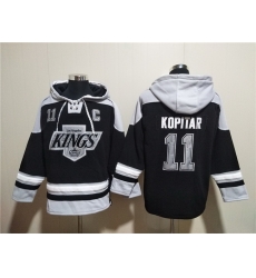 Men Los Angeles Kings 11 Anze Kopitar Black Ageless Must Have Lace Up Pullover Hoodie Men Los Angeles Kings 11 Anze Kopitar Black Ageless Must Have Lace Up Pullover Hoodie