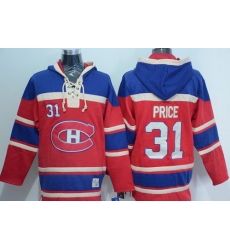 Men Montreal Canadiens 31 Carey Price Red Sawyer Hooded Sweatshirt Stitched NHL Jersey Men Montreal Canadiens 31 Carey Price Red Sawyer Hooded Sweatshirt Stitched NHL Jersey