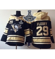Men Pittsburgh Penguins 29 Andre Fleury Black Sawyer Hooded Sweatshirt 2017 Stanley Cup Finals Champions Stitched NHL Jersey Men Pittsburgh Penguins 29 Andre Fleury Black Sawyer Hooded Sweatshirt 2017 Stanley Cup Finals Champions Stitched NHL Jersey