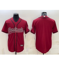 Men Arizona Cardinals Blank Red With Patch Cool Base Stitched Baseball Jersey Men Arizona Cardinals Blank Red With Patch Cool Base Stitched Baseball Jersey