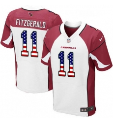 Men Nike Arizona Cardinals 11 Larry Fitzgerald Elite White Road USA Flag Fashion NFL Jersey Men Nike Arizona Cardinals 11 Larry Fitzgerald Elite White Road USA Flag Fashion NFL Jersey