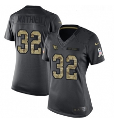 Womens Nike Arizona Cardinals 32 Tyrann Mathieu Limited Black 2016 Salute to Service NFL Jersey