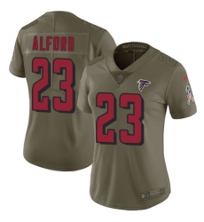 Womens Nike Falcons #23 Robert Alford Olive Stitched NFL Limited 2017 Salute to Service Jersey Womens Nike Falcons #23 Robert Alford Olive Stitched NFL Limited 2017 Salute to Service Jersey