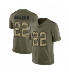 Mens Baltimore Ravens 22 Mark Ingram II Limited Olive Camo Salute to Service Football Jersey Mens Baltimore Ravens 22 Mark Ingram II Limited Olive Camo Salute to Service Football Jersey