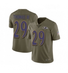 Mens Baltimore Ravens 29 Earl Thomas III Limited Olive 2017 Salute to Service Football Jersey Mens Baltimore Ravens 29 Earl Thomas III Limited Olive 2017 Salute to Service Football Jersey