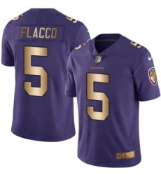 Mens Nike Baltimore Ravens 5 Joe Flacco Limited PurpleGold Rush Vapor Untouchable NFL Jersey Mens Nike Baltimore Ravens 5 Joe Flacco Limited PurpleGold Rush Vapor Untouchable NFL Jersey