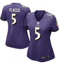 Womens Nike Baltimore Ravens 5 Joe Flacco Game Purple Team Color NFL Jersey Womens Nike Baltimore Ravens 5 Joe Flacco Game Purple Team Color NFL Jersey