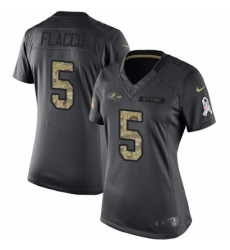 Womens Nike Baltimore Ravens 5 Joe Flacco Limited Black 2016 Salute to Service NFL Jersey Womens Nike Baltimore Ravens 5 Joe Flacco Limited Black 2016 Salute to Service NFL Jersey