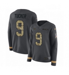 Womens Nike Baltimore Ravens 9 Justin Tucker Limited Black Salute to Service Therma Long Sleeve NFL Jersey Womens Nike Baltimore Ravens 9 Justin Tucker Limited Black Salute to Service Therma Long Sleeve NFL Jersey