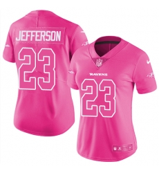 Womens Nike Ravens #23 Tony Jefferson Pink Stitched NFL Limited Rush Fashion Jersey Womens Nike Ravens #23 Tony Jefferson Pink Stitched NFL Limited Rush Fashion Jersey