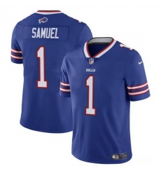 Men Buffalo Bills 1 Curtis Samuel Blue Vapor Untouchable Limited Stitched Football Jersey Men Buffalo Bills 1 Curtis Samuel Blue Vapor Untouchable Limited Stitched Football Jersey