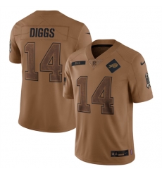 Men Buffalo Bills 14 Stefon Diggs 2023 Brown Salute To Service Limited Stitched Jersey Men Buffalo Bills 14 Stefon Diggs 2023 Brown Salute To Service Limited Stitched Jersey