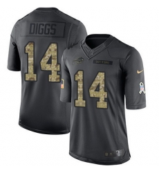 Nike Bills 14 Stefon Diggs Black Men Stitched NFL Limited 2016 Salute to Service Jersey Nike Bills 14 Stefon Diggs Black Men Stitched NFL Limited 2016 Salute to Service Jersey