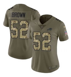 Nike Bills #52 Preston Brown Olive Camo Womens Stitched NFL Limited 2017 Salute to Service Jersey Nike Bills #52 Preston Brown Olive Camo Womens Stitched NFL Limited 2017 Salute to Service Jersey
