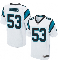 Panthers 53 Brian Burns White Men Stitched Football Elite Jersey Panthers 53 Brian Burns White Men Stitched Football Elite Jersey