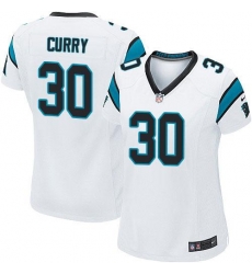 Nike Panthers #30 Stephen Curry White Womens Stitched NFL Elite Jersey Nike Panthers #30 Stephen Curry White Womens Stitched NFL Elite Jersey