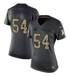 Nike Panthers #54 Shaq Thompson Black Womens Stitched NFL Limited 2016 Salute to Service Jersey Nike Panthers #54 Shaq Thompson Black Womens Stitched NFL Limited 2016 Salute to Service Jersey