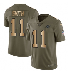 Nike Panthers #11 Torrey Smith Olive Gold Youth Stitched NFL Limited 2017 Salute to Service Jersey Nike Panthers #11 Torrey Smith Olive Gold Youth Stitched NFL Limited 2017 Salute to Service Jersey