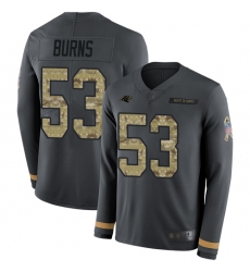 Panthers 53 Brian Burns Anthracite Salute to Service Youth Stitched Football Limited Therma Long Sleeve Jersey Panthers 53 Brian Burns Anthracite Salute to Service Youth Stitched Football Limited Therma Long Sleeve Jersey
