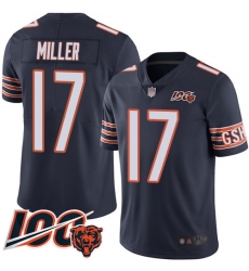 Men Chicago Bears 17 Anthony Miller Navy Blue Team Color 100th Season Limited Football Jersey Men Chicago Bears 17 Anthony Miller Navy Blue Team Color 100th Season Limited Football Jersey