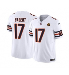Men Chicago Bears 17 Tyson Bagent White 2023 F U S E With John Madden Patch Vapor Limited Stitched Football Jersey Men Chicago Bears 17 Tyson Bagent White 2023 F U S E With John Madden Patch Vapor Limited Stitched Football Jersey