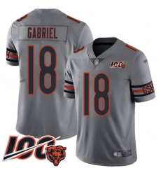 Men Chicago Bears 18 Taylor Gabriel Limited Silver Inverted Legend 100th Season Football Jersey Men Chicago Bears 18 Taylor Gabriel Limited Silver Inverted Legend 100th Season Football Jersey