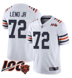 Men Chicago Bears 72 Charles Leno White 100th Season Limited Football Jersey Men Chicago Bears 72 Charles Leno White 100th Season Limited Football Jersey