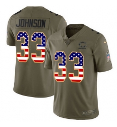 Nike Bears 33 Jaylon Johnson Olive USA Flag Men Stitched NFL Limited 2017 Salute To Service Jersey Nike Bears 33 Jaylon Johnson Olive USA Flag Men Stitched NFL Limited 2017 Salute To Service Jersey