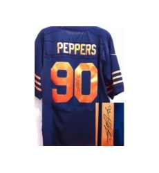Nike Chicago Bears 90 Julius Peppers Blue Elite Orange Number Signed NFL Jersey Nike Chicago Bears 90 Julius Peppers Blue Elite Orange Number Signed NFL Jersey