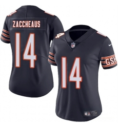 Women Chicago Bears 14 Olamide Zaccheaus Navy 2025 Vapor Stitched Jersey