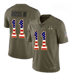 Bengals 11 John Ross III Olive USA Flag Men Stitched Football Limited 2017 Salute To Service Jersey Bengals 11 John Ross III Olive USA Flag Men Stitched Football Limited 2017 Salute To Service Jersey