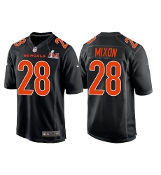 Men Cincinnati Bengals 28 Joe Mixon 2022 Black Super Bowl LVI Game Stitched Jersey Men Cincinnati Bengals 28 Joe Mixon 2022 Black Super Bowl LVI Game Stitched Jersey