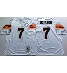 Men Cincinnati Bengals 7 Boomer Esiason White M&N Throwback Jersey Men Cincinnati Bengals 7 Boomer Esiason White M&N Throwback Jersey