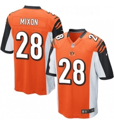 Mens Nike Cincinnati Bengals 28 Joe Mixon Game Orange Alternate NFL Jersey Mens Nike Cincinnati Bengals 28 Joe Mixon Game Orange Alternate NFL Jersey