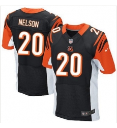 Nike Cincinnati Bengals #20 Reggie Nelson Black Team Color Mens Stitched NFL Elite Jersey Nike Cincinnati Bengals #20 Reggie Nelson Black Team Color Mens Stitched NFL Elite Jersey